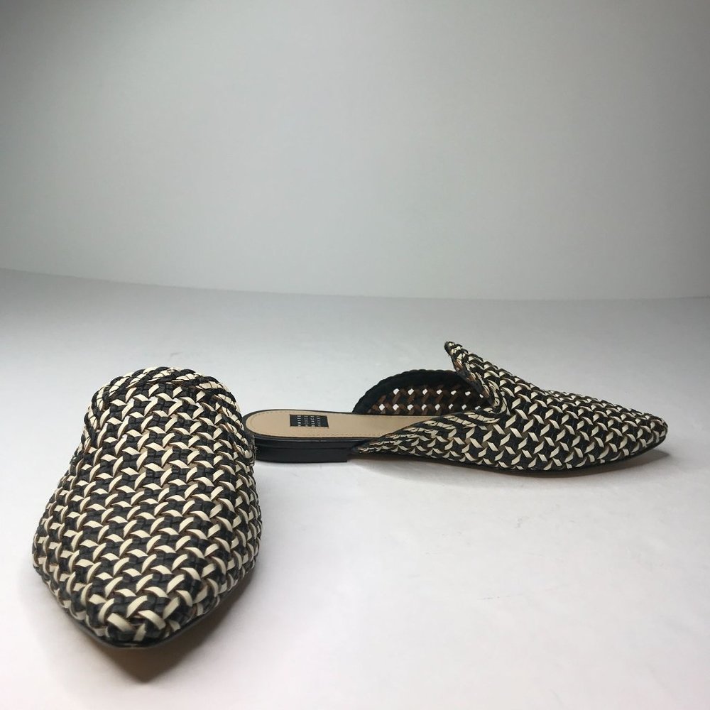 White House Black Market Vivienne Woven Leather Mule Flats Size 8
